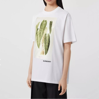 버버리 남/녀 화이트 크루넥 반팔티 - Unisex White Tshirts - Bur04428x