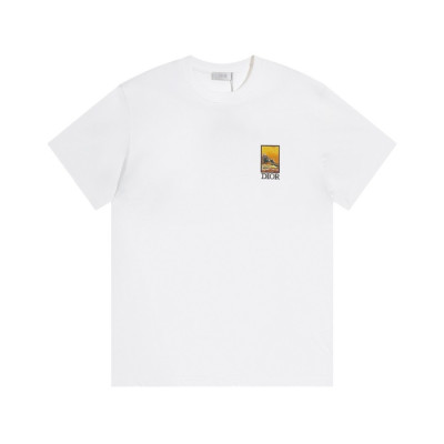 디올 남성 화이트 크루넥 반팔티 - Dior Mens White Tshirts - dio1922x