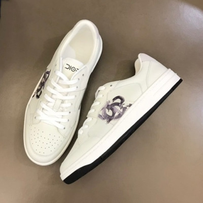 디올 남성 프린팅 화이트 스니커즈 - Mens White Sneakers - dio01930x