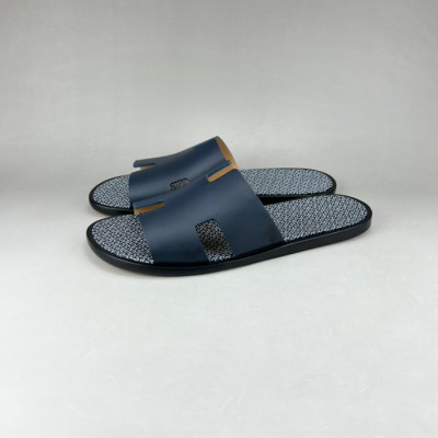 에르메스 남성 네이비 이지미르 - Mens Navy Slippers - her0792x