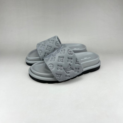 루이비통 남/녀 이니셜 그레이 슬리퍼 - Unisex Gray Slippers - lou05024x