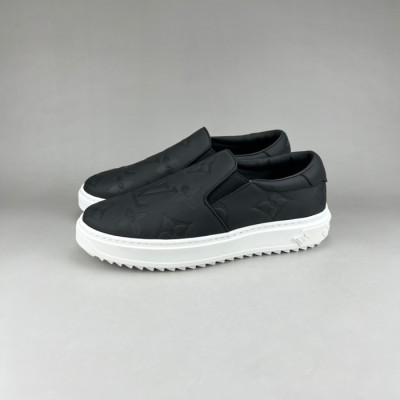 루이비통 남/녀 모노그램 블랙 로퍼 - Unisex Black Loafer - lou05036x