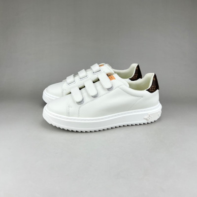 루이비통 남/녀 벨크로 화이트 스니커즈 - Mens Unisex Sneakers - lou05042x