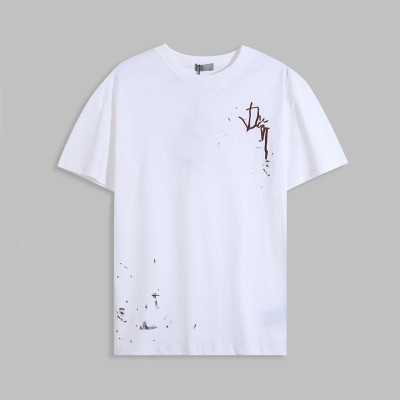 디올 남성 화이트 크루넥 반팔티 - Mens White Tshirts - dio01980x