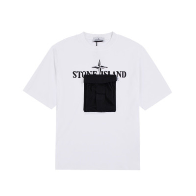 스톤아일랜드 남성 화이트 크루넥 반팔티 - Mens White Tshirts - sto0487x