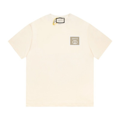 구찌 남/녀 아이보리 크루넥 반팔티 - Unisex Ivory Tshirts - guc05010x