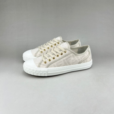 펜디 남/녀 Domino 베이지 스니커즈 - Unisex Beige Sneakers - fen01278x