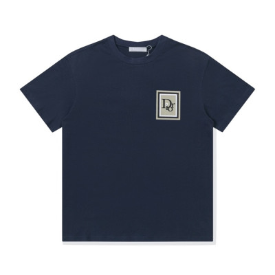 디올 남성 네이비 크루넥 반팔티 - Mens Navy Tshirts - dio02051x