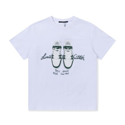 루이비통 남성 화이트 크루넥 반팔티 - Mens White Tshirts - lou05189x