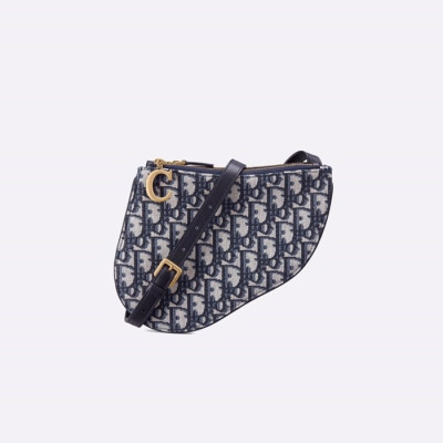 디올 여성 오블리크 새들백 - Dior Womens Navy Saddle Bag - dio2061x