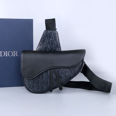 디올 남성 다이아몬드 블랙 새들백 - Mens Black Saddle Bag - dio02096x