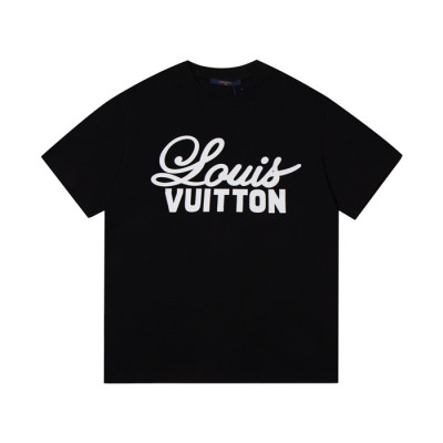 루이비통 남성 블랙 크루넥 반팔티 - Mens Black Tshirts - lou05194x