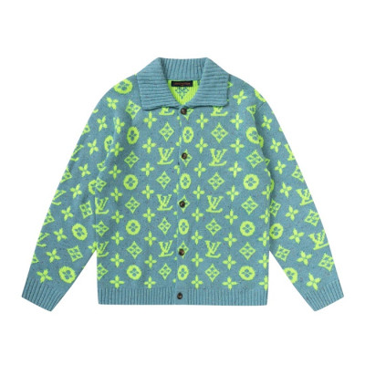 루이비통 남성 그린 폴로 니트 - Mens Green Sweaters - lou05225x