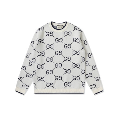 구찌 남성 화이트 크루넥 니트 - Mens White Knits - guc05148x