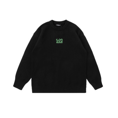 발렌시아가 남성 블랙 크루넥 니트 - Mens Black Knits - bal01682x