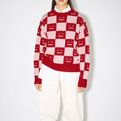 아크네 여성  크루넥 레드 니트 - Acne Womens Red Knit - acn0149x