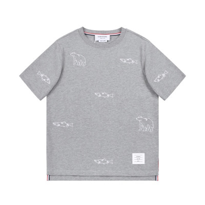 톰브라운 남성 그레이 크루넥 반팔티 - Mens Gray Tshirts - thom0612x