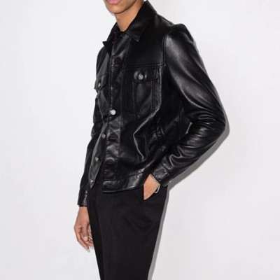 입생로랑 남성 블랙 가죽 자켓 - Mens Black Jackets - ysl0134x