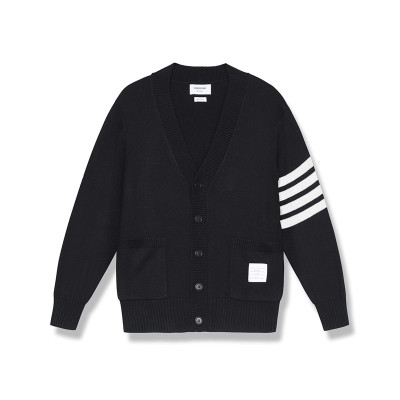 톰브라운 남성 브이넥 블랙 가디건 - Mens Black Cardigan - thom0619x