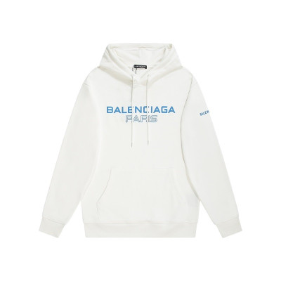 발렌시아가 남/여 캐쥬얼 화이트 후드티 - Unisex White Hoodie - bal01696x