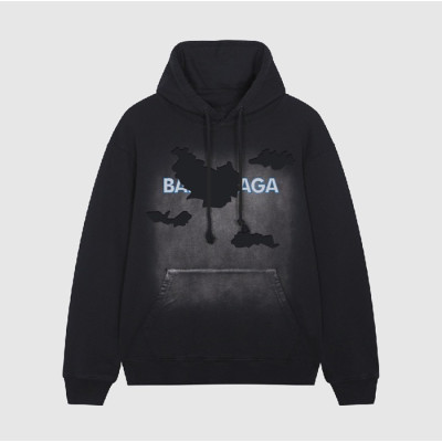 발렌시아가 남/녀 캐쥬얼 블랙 후드티 - Balenciaga Unisex Black Hoodie - bal01705x