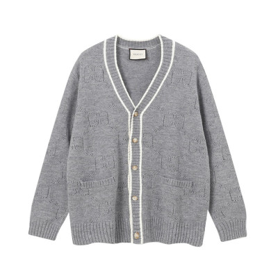 구찌 남/녀 브이넥 그레이 가디건 - Gucci Unisex Gray Cardigan - guc05214x