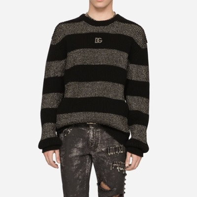 돌체앤가바나 남성 블랙 크루넥 니트 - Dolce&Gabbana Mens Black Knits - dol0358x