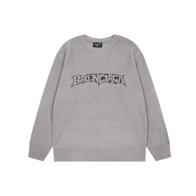 발렌시아가 남성 그레이 크루넥 니트 - Balenciaga Mens Gray Knits - bal01709x