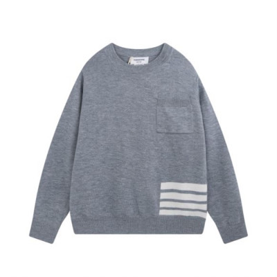 톰브라운 남성 그레이 크루넥 니트 - Thom Browne Mens Gray Knit - thom0624x