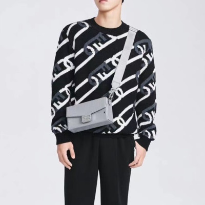 펜디 남성 트렌디 블랙 니트 - Fendi Mens Black Sweaters - fen02198x