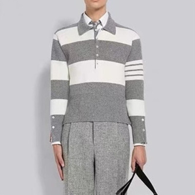 톰브라운 남성 그레이 폴로 니트 - Thom Browne Mens Gray Knit - thom0629x