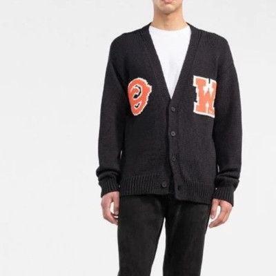 오프화이트 남성 브이넥 블랙 가디건 - Off-white Mens Black Cardigan - off0849x