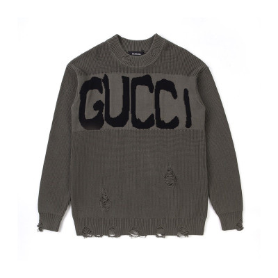 구찌 남성 그레이 크루넥 니트 - Gucci Mens Gray Knits - guc05259x