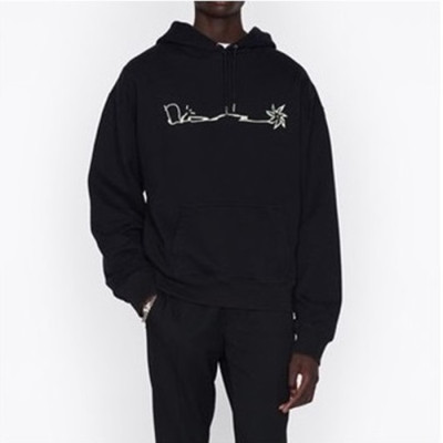 디올 남자 베이직 블랙 후드티 - Dior Mens Black Hoodie - di851x