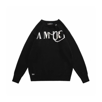 아미리 남성 블랙 크루넥 니트 - Amiri Mens Black Knits - amr0378x