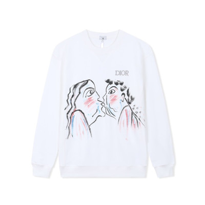 디올 남/녀 클래식 화이트 맨투맨 - Dior Unisex White Tshirts - dio02175x