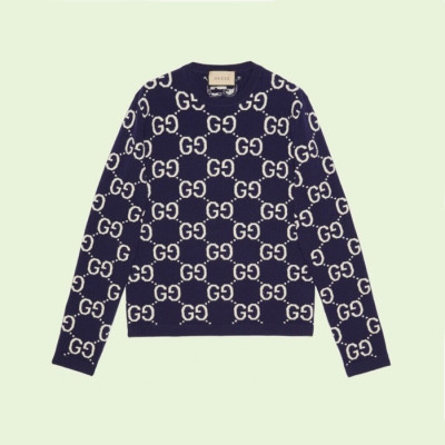 구찌 남성 네이비 크루넥 니트 - Gucci Mens Navy Knits - guc05272x