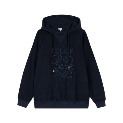 로에베 남/녀 캐쥬얼 네이비 후드티 - Loewe Unisex Navy Hoodie - loe0662x