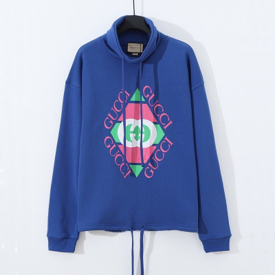 구찌 남/녀 트렌디 블루 후드티 -  Gucci Unisex Blue Hoodie - guc05275x