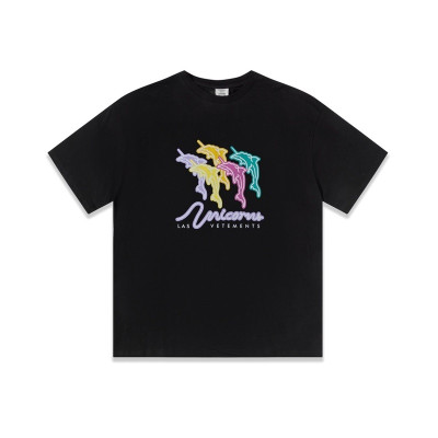 베트멍 남/녀 트렌디 블랙 반팔티 - Vetements Unisex Black Tshirts - vet0307x