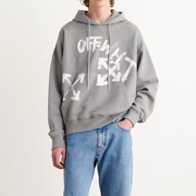 오프화이트 남성 캐쥬얼 그레이 후드티 - Off-white Mens Gray Hoodie - off0873x