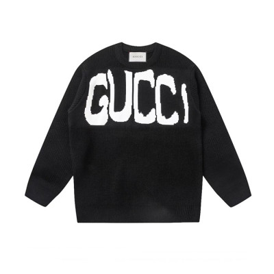 구찌 남성 블랙 크루넥 니트 - Gucci Mens Black Knits - gu008x