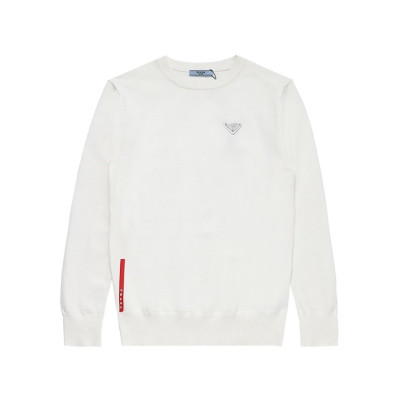 프라다 남성 크루넥 화이트 니트 - Prada Mens White Knits - pra02884x