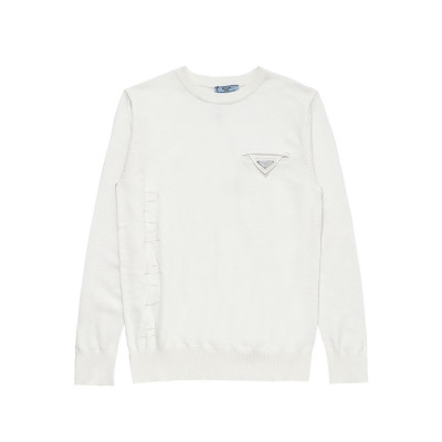 프라다 남성 크루넥 화이트 니트 - Prada Mens White Knits - pra02886x