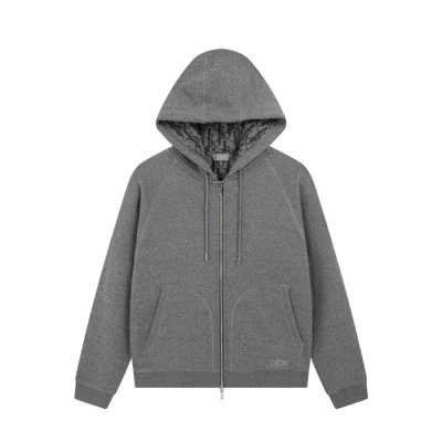 디올 남자 그레이 집업 후드티 - Dior Mens Gray Hoodie - dio02201x