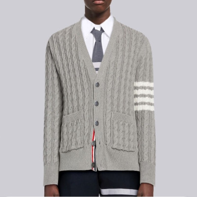 톰브라운 남/녀 브이넥 그레이 가디건 - Thom Browne Unisex Gray Cardigan - thom0666x