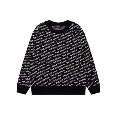 발렌시아가 남성 블랙 크루넥 니트 - Balenciaga Mens Black Knits - bal01743x