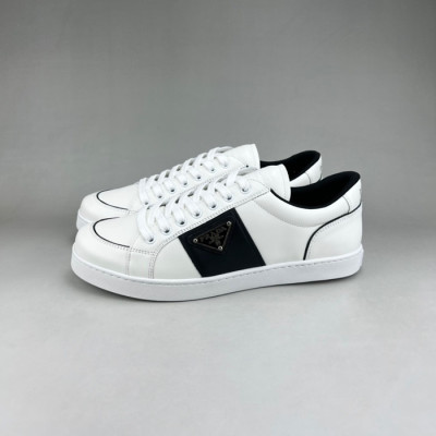 프라다 남성 화이트 스니커즈 - Prada Mens White Sneakers - pr04x