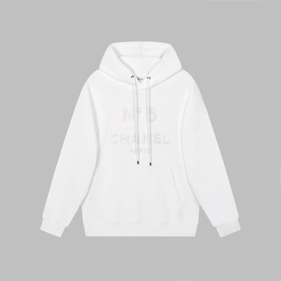 샤넬 남/녀 캐쥬얼 화이트 후드티 - Chanel Unisex White Hoodie - ch0012x