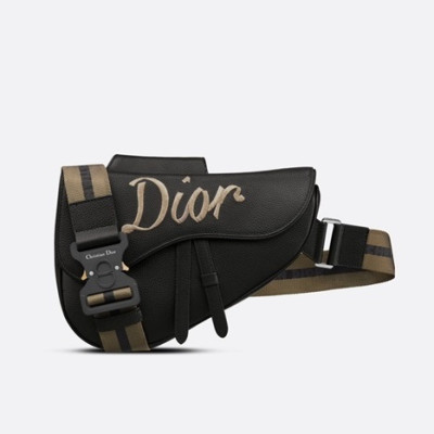 디올 남성 블랙 새들백 - Dior Men Black Saddle Bag - dio02333x